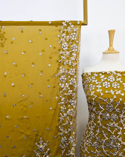 Chiffon Full Jaal Gotta Work with 4 Sided Border Dupatta 2PC Unstitched