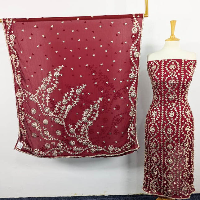 Fancy Chiffon with Full Jaal Gotta Work 2PC Unstitched