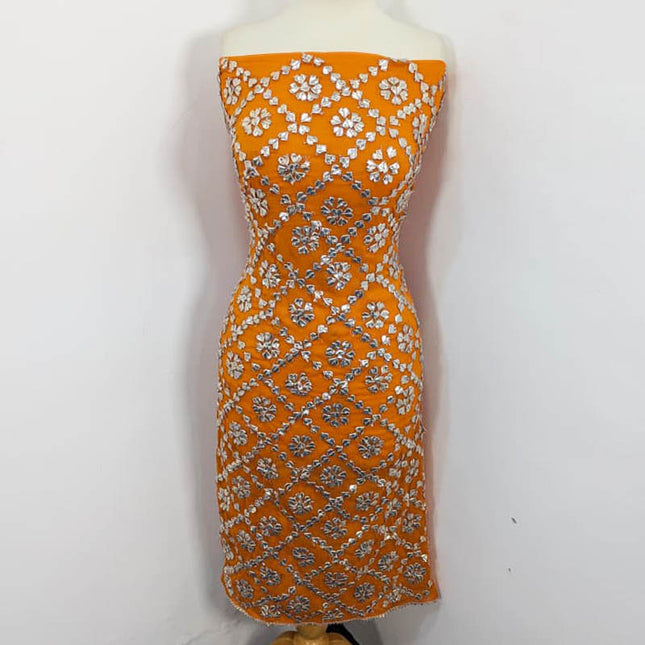 Handmade Chiffon Full Jaal Gotta Work with 4 Sided Border Dupatta 2PC Unstitched