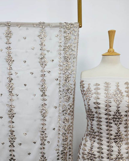 Fancy Handmade Chiffon with Full Jaal Gotta Work 2PC Unstitched