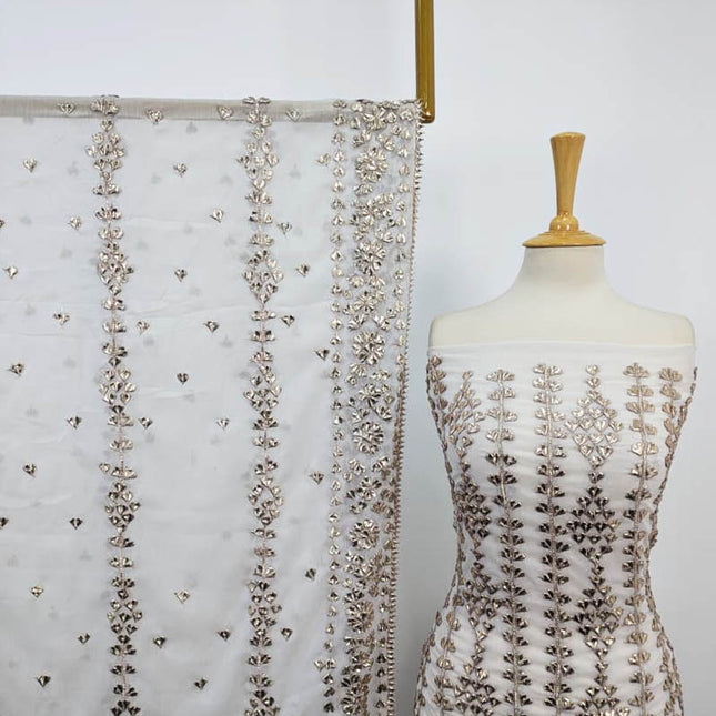 Fancy Handmade Chiffon with Full Jaal Gotta Work 2PC Unstitched