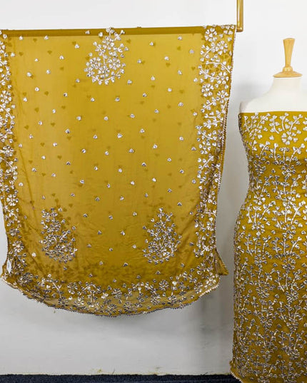 Chiffon Full Jaal Gotta Work with 4 Sided Border Dupatta 2PC Unstitched