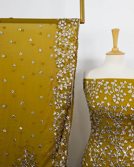 Chiffon Full Jaal Gotta Work with 4 Sided Border Dupatta 2PC Unstitched