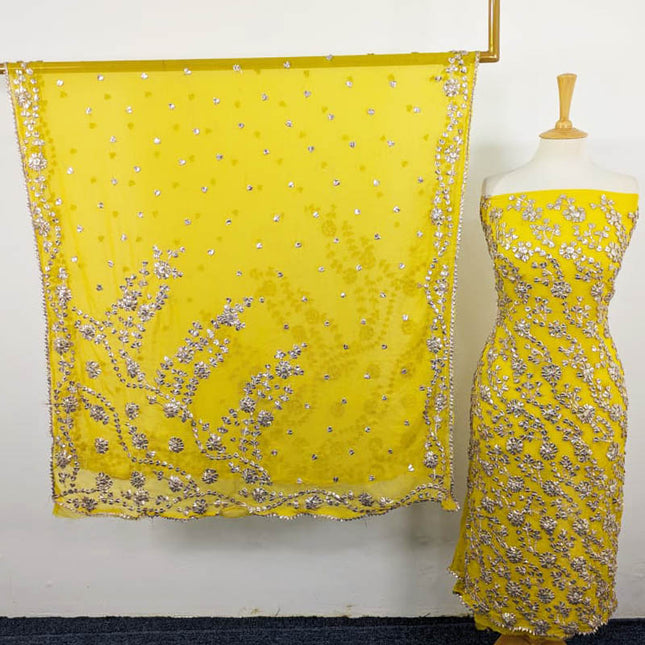 Chiffon with Full Jaal Gotta Work 2PC Unstitched