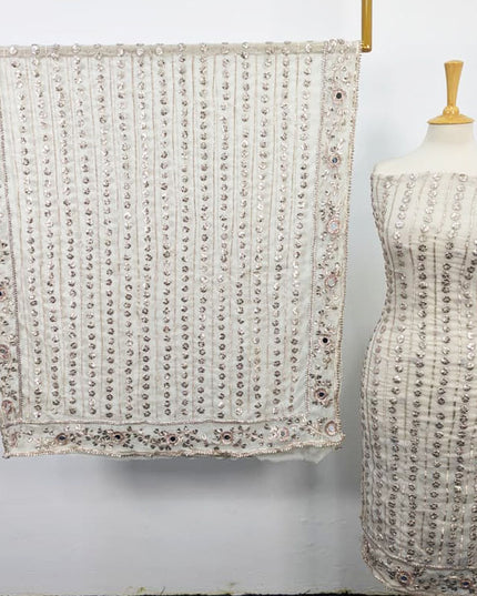 Fancy Handmade Chiffon with Full Jaal Akhrot Gotta Work 2PC Unstitched