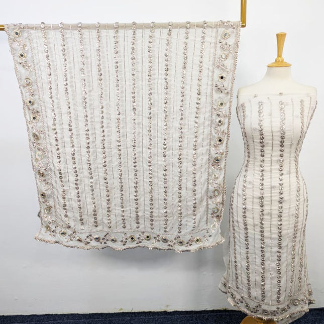 Fancy Handmade Chiffon with Full Jaal Akhrot Gotta Work 2PC Unstitched