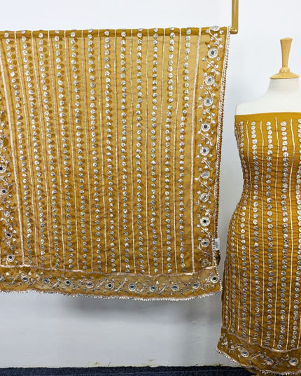 Fancy Handmade Chiffon with Full Jaal Akhrot Gotta Work 2PC Unstitched