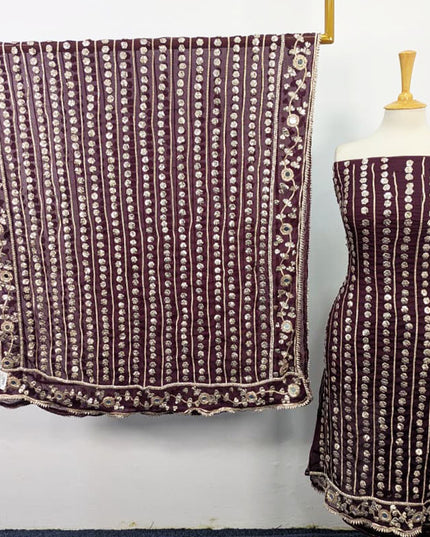 Fancy Handmade Chiffon with Full Jaal Akhrot Gotta Work 2PC Unstitched