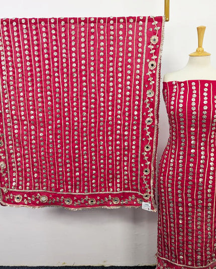 Fancy Handmade Chiffon with Full Jaal Akhrot Gotta Work 2PC Unstitched