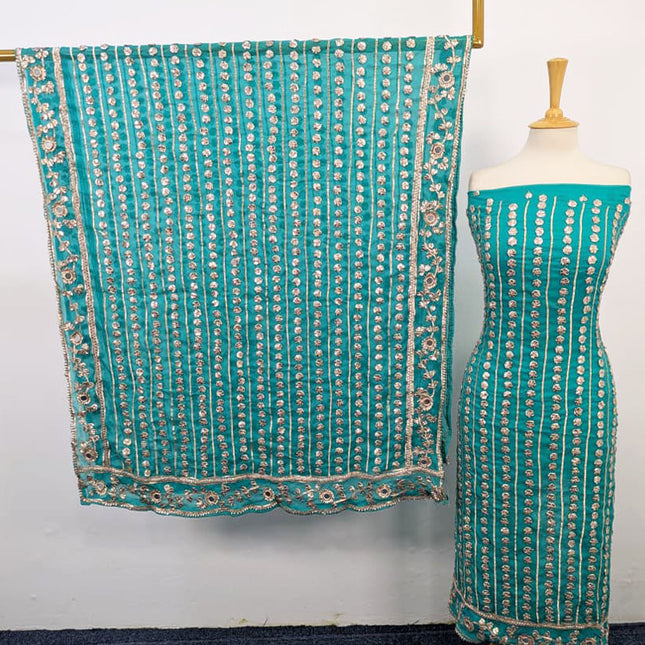 Fancy Handmade Chiffon with Full Jaal Akhrot Gotta Work 2PC Unstitched