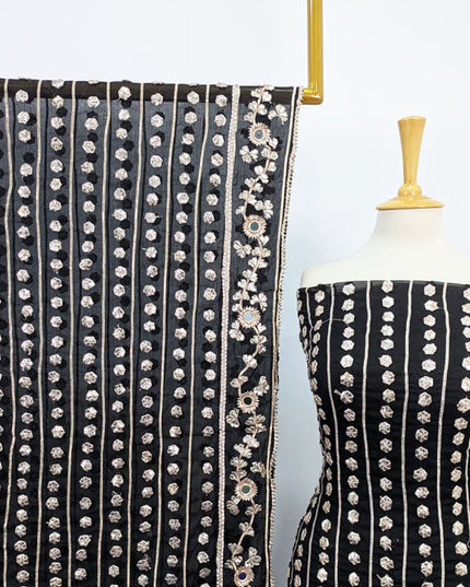 Fancy Handmade Chiffon with Full Jaal Akhrot Gotta Work 2PC Unstitched