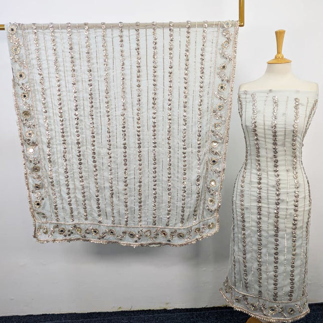 Fancy Handmade Chiffon with Full Jaal Akhrot Gotta Work 2PC Unstitched