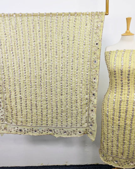 Fancy Handmade Chiffon with Full Jaal Akhrot Gotta Work 2PC Unstitched