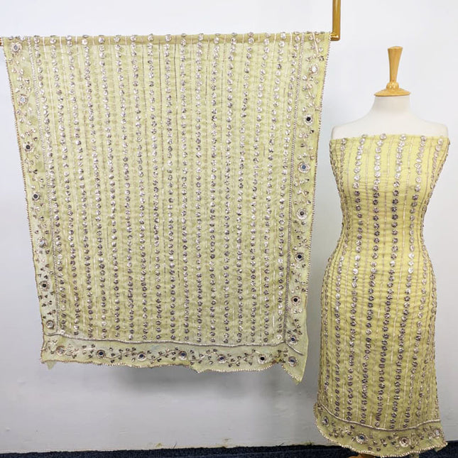 Fancy Handmade Chiffon with Full Jaal Akhrot Gotta Work 2PC Unstitched