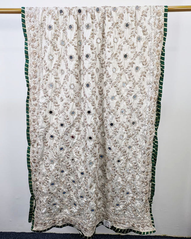 Luxury Silk with Gotta & Mirror Full Jaal Work Dupatta