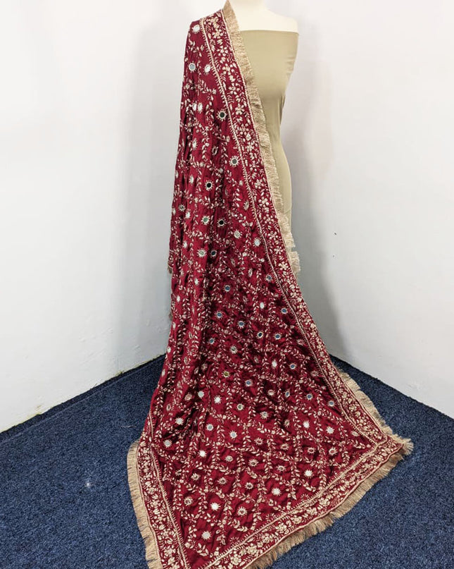 Premium Silk Dupatta with Gotta & Mirror Full Jaal Work