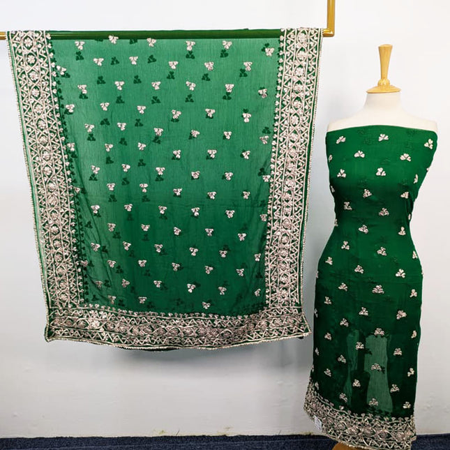 Chiffon Gotta Work with 4 Sided Border Dupatta 2PC Unstitched