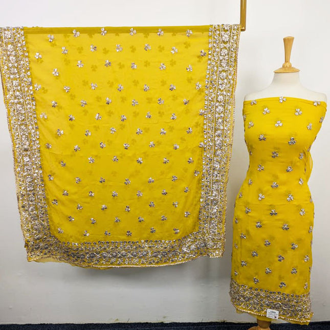 Chiffon Gotta Work with 4 Sided Border Dupatta 2PC Unstitched