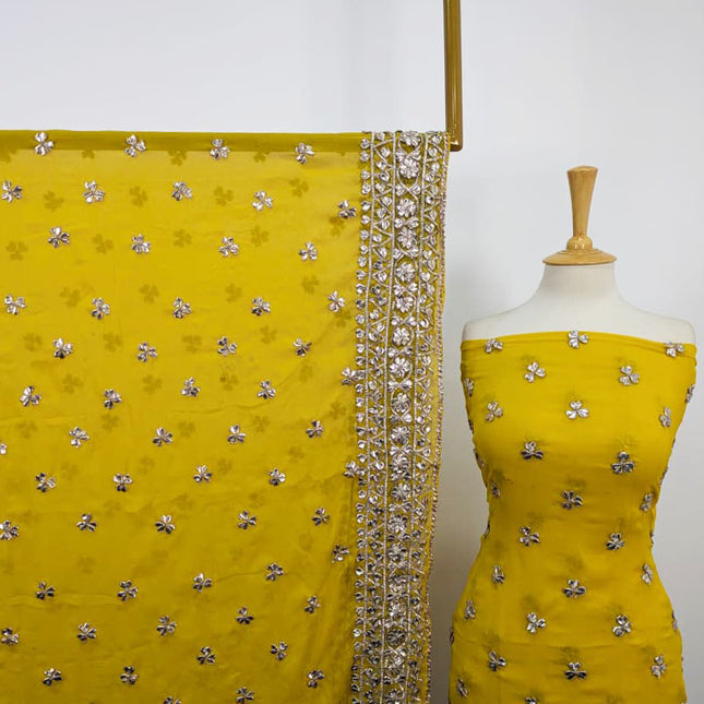 Chiffon Gotta Work with 4 Sided Border Dupatta 2PC Unstitched