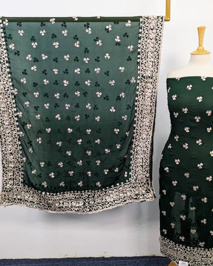 Handmade Gotta Work Chiffon  with 4 Sided Border Dupatta 2PC Unstitched