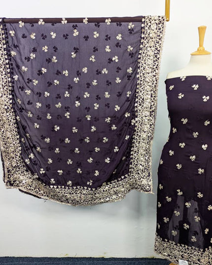 Handmade Gotta Work Chiffon  with 4 Sided Border Dupatta 2PC Unstitched