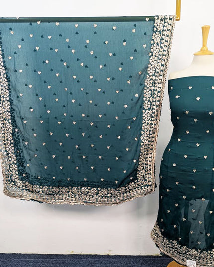 Fancy Chiffon With Gotta Work 4 Sided Border Dupatta 2PC Unstitched