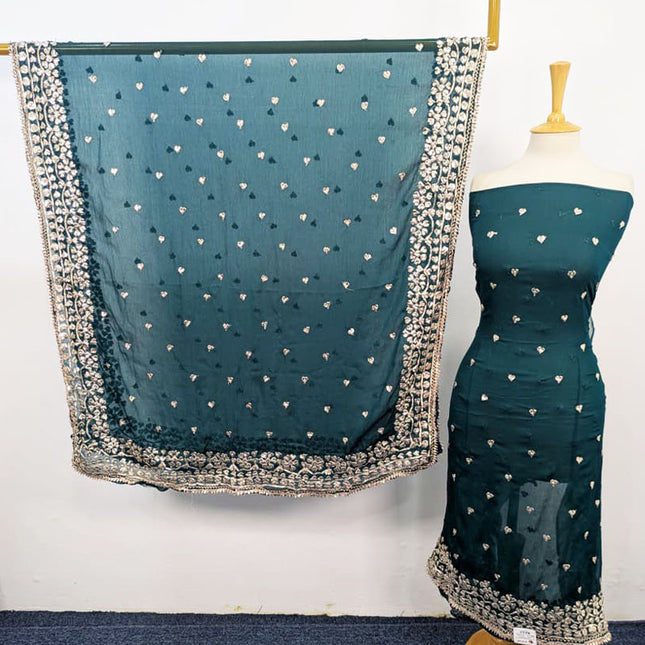 Fancy Chiffon With Gotta Work 4 Sided Border Dupatta 2PC Unstitched