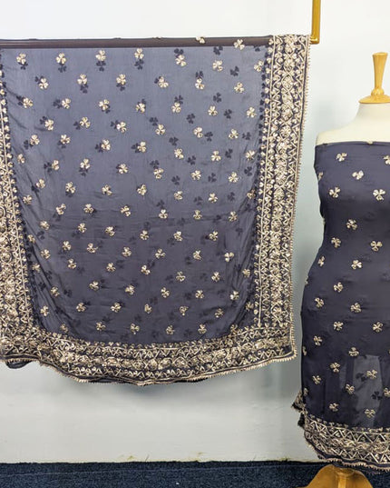 Handmade Gotta Work Chiffon  with 4 Sided Border Dupatta 2PC Unstitched