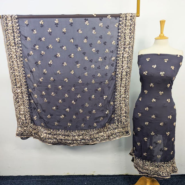 Handmade Gotta Work Chiffon  with 4 Sided Border Dupatta 2PC Unstitched