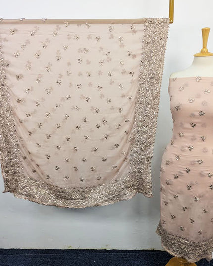 Handmade Gotta Work Chiffon  with 4 Sided Border Dupatta 2PC Unstitched