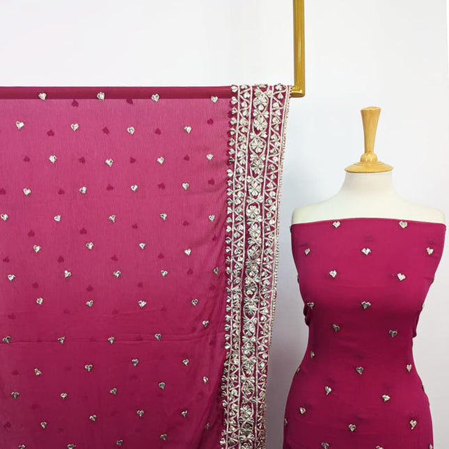 Handmade Gotta Work Chiffon with 4 Sided Border Dupatta 2PC Unstitched