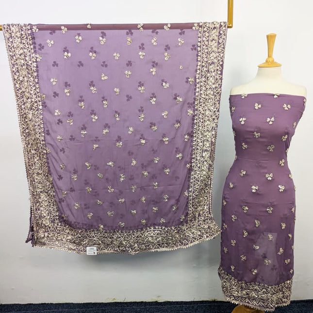 Handmade Gotta Work Chiffon  with 4 Sided Border Dupatta 2PC Unstitched