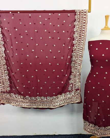Chiffon Gotta Work with 4 Sided Border Dupatta 2PC Unstitched
