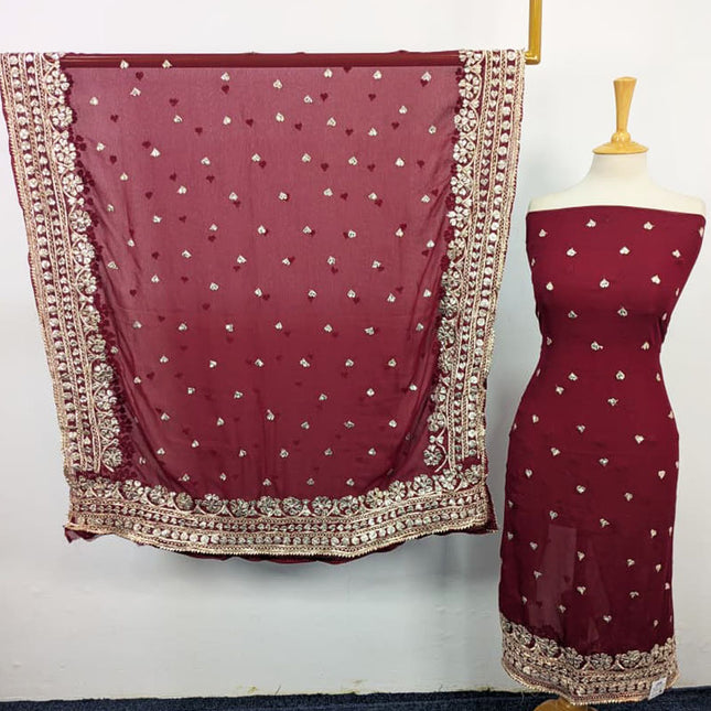 Chiffon Gotta Work with 4 Sided Border Dupatta 2PC Unstitched