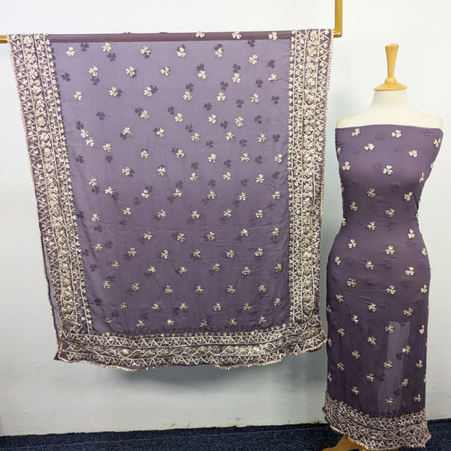 Chiffon Gotta Work with 4 Sided Border Dupatta 2PC Unstitched