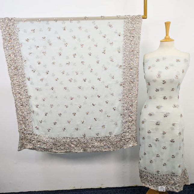 Chiffon Gotta Work with 4 Sided Border Dupatta 2PC Unstitched