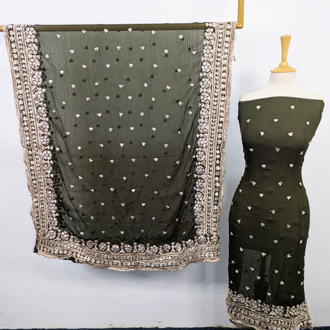 Chiffon Gotta Work with 4 Sided Border Dupatta 2PC Unstitched