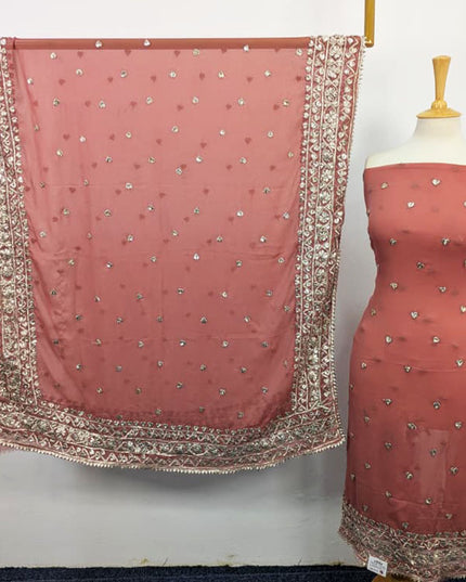 Handmade Gotta Work Chiffon with 4 Sided Border Dupatta 2PC Unstitched