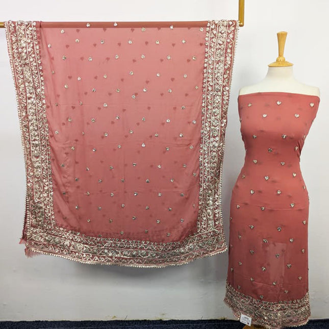 Handmade Gotta Work Chiffon with 4 Sided Border Dupatta 2PC Unstitched