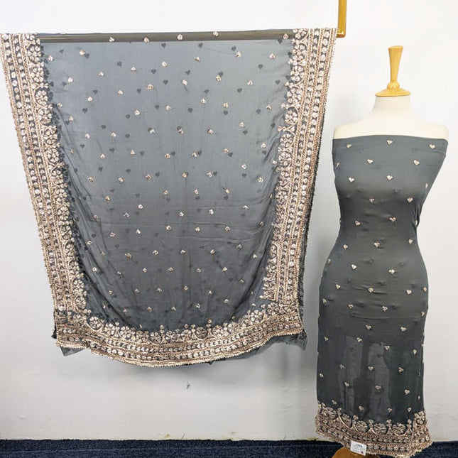 Fancy Chiffon With Gotta Work 4 Sided Border Dupatta 2PC Unstitched