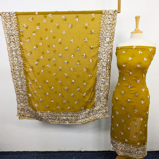 Chiffon Gotta Work with 4 Sided Border Dupatta 2PC Unstitched