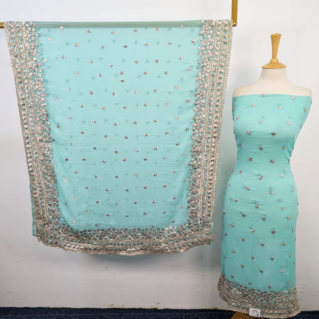 Fancy Chiffon With Gotta Work 4 Sided Border Dupatta 2PC Unstitched