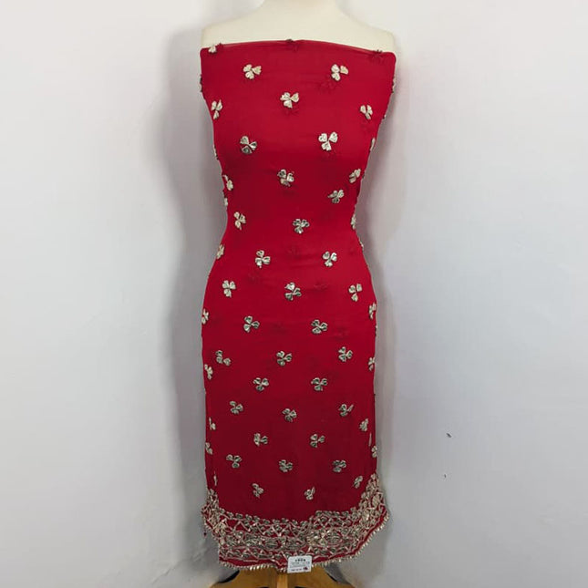 Handmade Gotta Work Chiffon  with 4 Sided Border Dupatta 2PC Unstitched