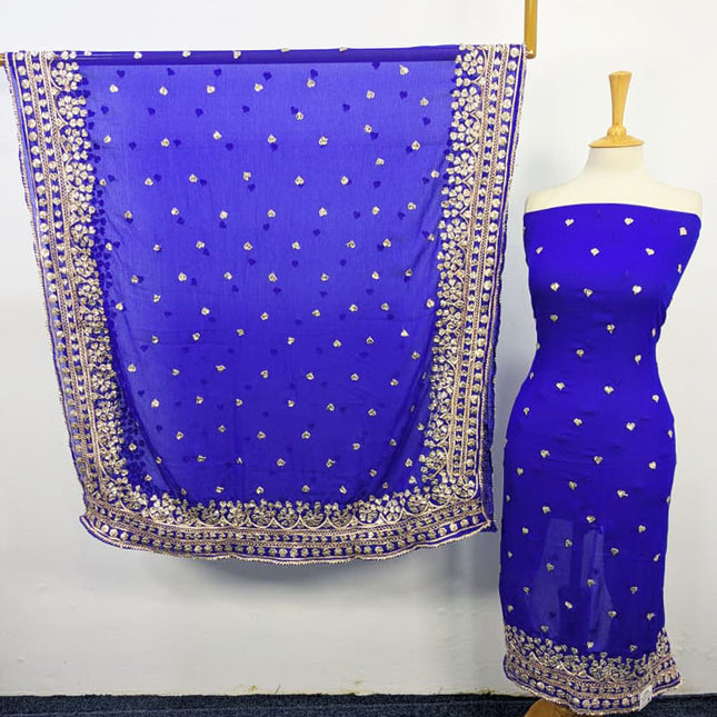 Fancy Chiffon With Gotta Work 4 Sided Border Dupatta 2PC Unstitched