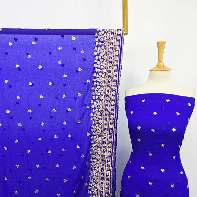 Fancy Chiffon With Gotta Work 4 Sided Border Dupatta 2PC Unstitched