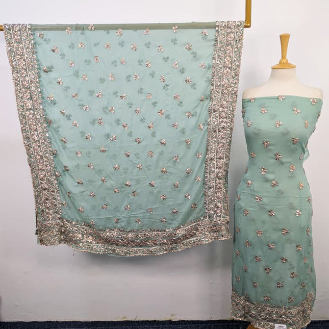 Chiffon Gotta Work with 4 Sided Border Dupatta 2PC Unstitched