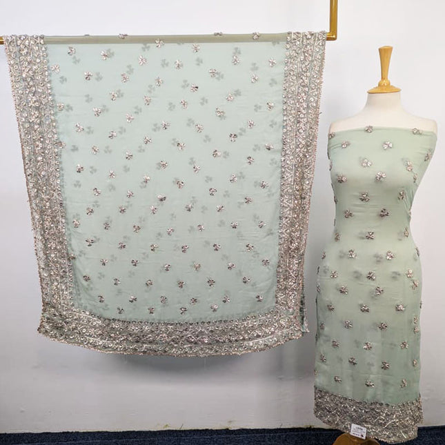 Chiffon Gotta Work with 4 Sided Border Dupatta 2PC Unstitched