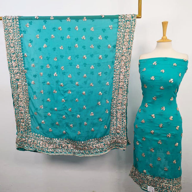 Chiffon Gotta Work with 4 Sided Border Dupatta 2PC Unstitched
