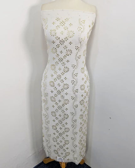 Premium Handmade Bamber Chiffon with Full Jaal Golden Mukesh Work 2PC Unstitched