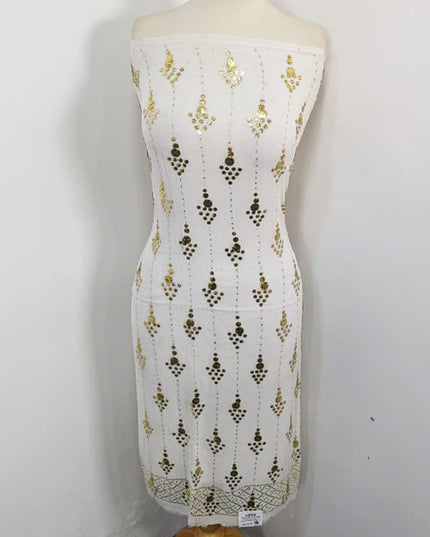 Luxury Handmade Bamber Chiffon with Full Jaal Golden Mukesh Work 2PC Unstitched